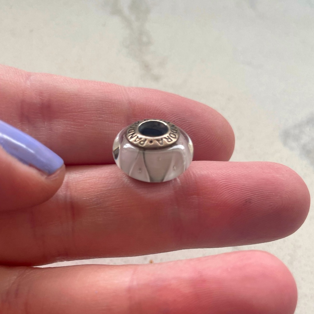 White Glass Pandora bead